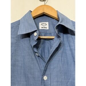 Todd Snyder Hamilton Shirt Co Mens 15.5 Small Blue Chambray Button Down USA